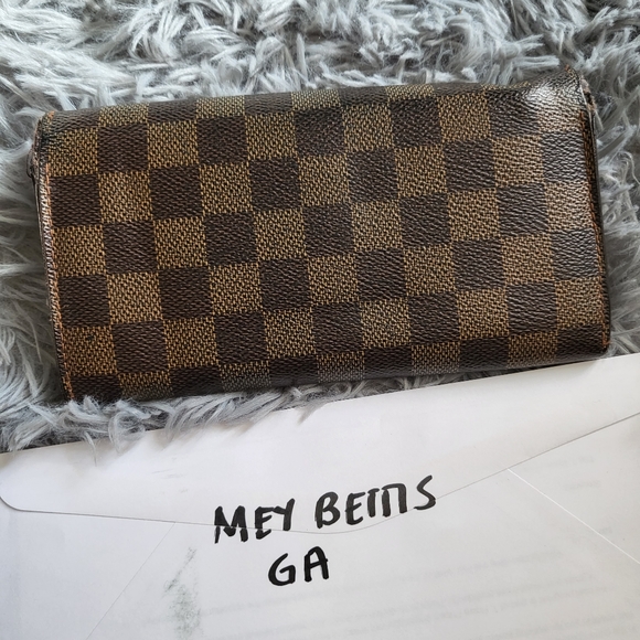 SOLD Authentic LV Sarah DE wallet canvas leather - Picture 2 of 7